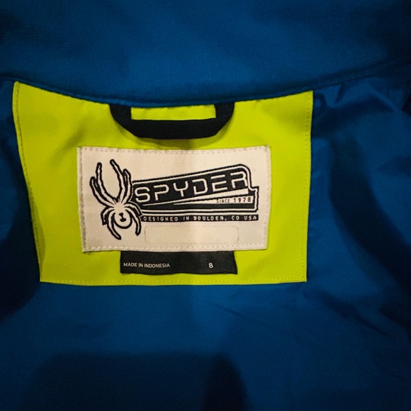 Spyder Youth Blue and Black Ski Outfit with Yellow Accents - Picture 7 of 8